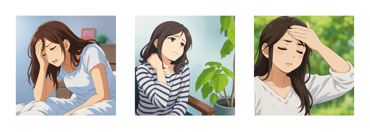 頭痛やめまい、肩こりで悩んでいる女性達